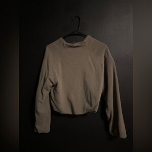Fp movement khaki cropped sweatshirt